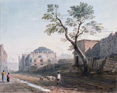 Scotch Church and the remains of London Wall, 1818 by John Varley